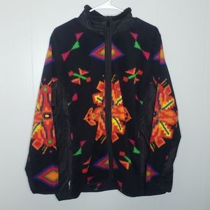 Lauren Ralph Lauren Fleece Aztec Zip Up Sweater